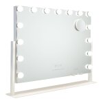 Miroir lumineux 15 led rglable mtal 64x54, 5x12cm blanc