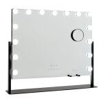 Miroir lumineux 15 led rglable mtal 64x54, 5x12cm noir