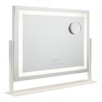Miroir lumineux bande led rglable mtal 58x54x12cm blanc