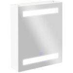 Miroir lumineux led armoire murale 2 en 1 mdf blanc