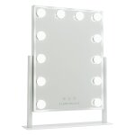 Miroir de maquillage 12 led mtal 36, 5x47, 5x7, 5cm blanc