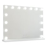 Miroir de maquillage 15 led métal 58x43x12cm blanc Miroir de maquillage 15 led métal 58x43x12cm blanc
