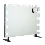 Miroir maquillage lumineux 14 led mtal 58x51x15cm noir