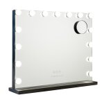 Miroir maquillage lumineux 15 led métal 58x46x12cm noir Miroir maquillage lumineux 15 led métal 58x46x12cm noir