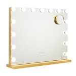Miroir maquillage lumineux 15 led métal 58x46x12cm or Miroir maquillage lumineux 15 led métal 58x46x12cm or