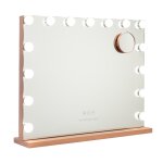 Miroir maquillage lumineux 15 led métal 58x46x12cm or rose Miroir maquillage lumineux 15 led métal 58x46x12cm or rose