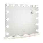 Miroir maquillage lumineux 15 led métal 62x48, 5x15cm blanc Miroir maquillage lumineux 15 led métal 62x48, 5x15cm blanc