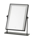 Miroir de maquillage à poser lumineux led métal noir 24x6x29cm Miroir de maquillage à poser lumineux led métal noir 24x6x29cm