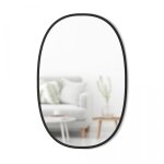 Miroir mural ovale hub contour caoutchouc noir 91x61cm Miroir mural ovale hub contour caoutchouc noir 91x61cm
