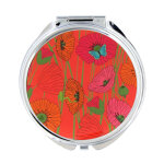 Miroir de poche rouge acier inoxydable 6 x 6 x 0 cm Miroir de poche rouge acier inoxydable 6 x 6 x 0 cm