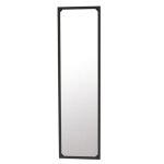 Miroir psych rectangulaire en mtal noir 46 x 165 cm
