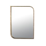 Miroir rectangle coins asymétriques arrondis métal doré 76x56cm Miroir rectangle coins asymétriques arrondis métal doré 76x56cm