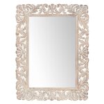 Miroir rectangulaire en bois de manguier blanchi 60x80 Miroir rectangulaire en bois de manguier blanchi 60x80