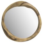 Miroir rond en bois clair de suar ondul d53 cm
