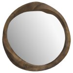 Miroir rond en bois de suar ondul d53 cm