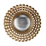 Miroir rond convexe dor� 28, 8cm