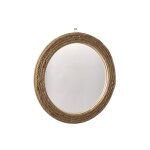 Miroir rond en corde 35x35 cm marron