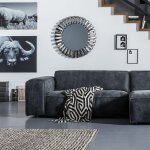 Miroir rond double cadre effet d'optique d92