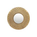 Miroir rond mtal dor 81cm