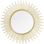 Miroir rond en mtal dor d31