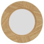 Miroir rond en rotin d40, 5 cm
