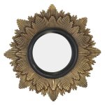 Miroir soleil d28 cm noir / or Miroir soleil d28 cm noir / or