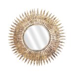 Miroir soleil doré verre et feuilles or Miroir soleil doré verre et feuilles or