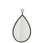 Miroir suspendu bord mtal noir 37x61. 5 cm