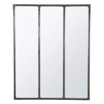 Miroir verrire rectangulaire industriel en mtal effet vieilli 95x120