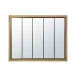 Miroir verrire rectangulaire en pin et mtal noir 120x95