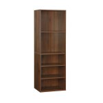 Module dressing avec 5 tagres couleur noyer