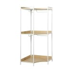Module dressing d'angle blanc 4 penderies et 2 tagres