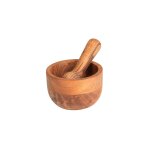 Mortier en bois d'acacia 12 cm marron