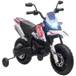 Moto cross pour enfant 12v suspension � ressort blanc
