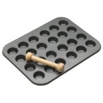 Moule 24 trous en acier inoxydable noir avec pilon en bois