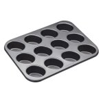 Moule  friands 12 trous anti - adhsif en acier noir