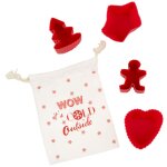 Moules en silicone rouge et beige (x4)