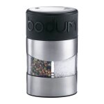 Moulin à sel et poivre combiné manuel noir argent en inox Moulin à sel et poivre combiné manuel noir argent en inox