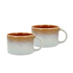 Mug avec anse en grès bleu / ambre Mug avec anse en grès bleu / ambre
