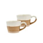 Mug avec anse en porcelaine ambre / crme