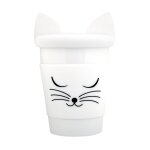 Mug et couvercle chat blanc silicone 10 x 9 x 14 cm Mug et couvercle chat blanc silicone 10 x 9 x 14 cm