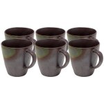 Mug en faence violette et verte - lot de 6
