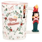 Mug en grs blanc, rouge et vert