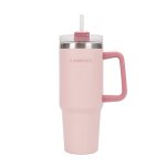 Mug isotherme avec paille acier inoxydable 0, 9 litres rose
