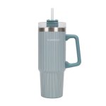 Mug isotherme avec paille acier inoxydable 0, 9 litres vert