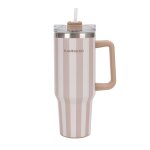Mug isotherme avec paille acier inoxydable 1, 18 litres beige
