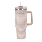 Mug isotherme avec paille acier inoxydable 1, 18 litres beige