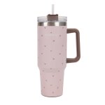 Mug isotherme avec paille acier inoxydable 1, 18 litres rose