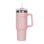 Mug isotherme avec paille acier inoxydable 1, 18 litres rose