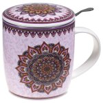 Mug mandala parme avec infuseur Mug mandala parme avec infuseur
